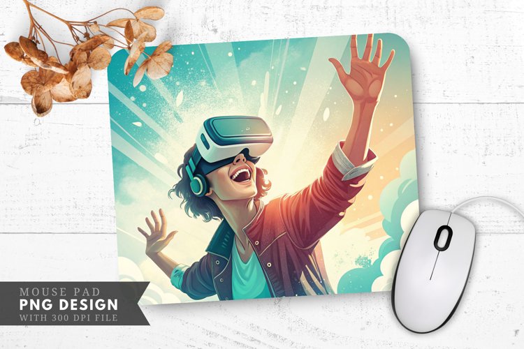 Joyful VR Experience Mouse Pad PNG Design example image 1