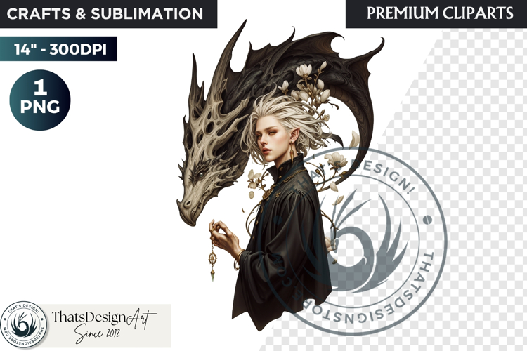 Fantasy Dragon wizard clipart, sorcerer, spellcaster, mage