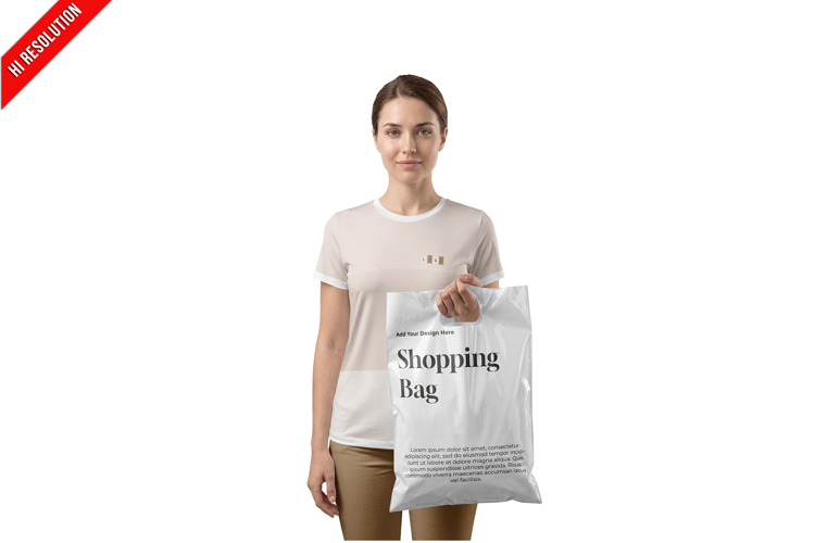 Plastic Bag With Handles Mockup example image 1