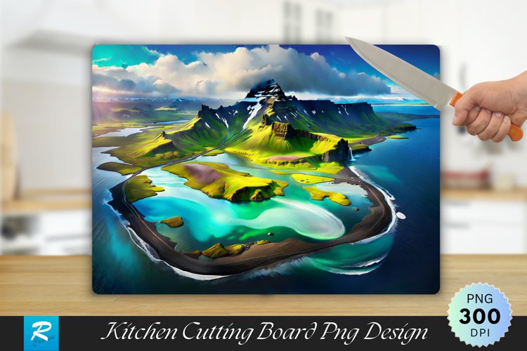 Iceland Cutting Board Sublimation Design example image 1