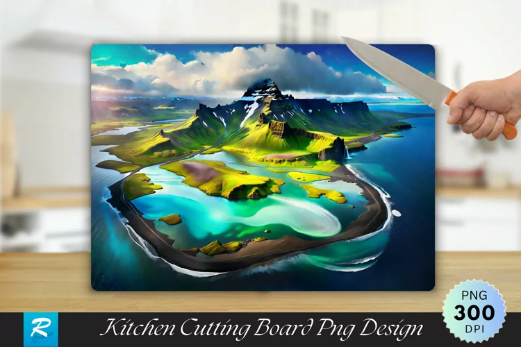 Iceland Cutting Board Sublimation Design