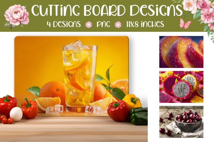 Peach Cutting Board, Cherry PNG, Lemonade PNG