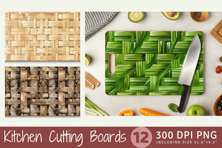 Bamboo Weaving Cutting Boards sublimation Design