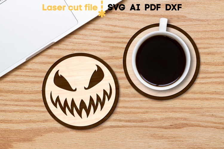 Halloween Coaster SVG laser cut file for Glowforge