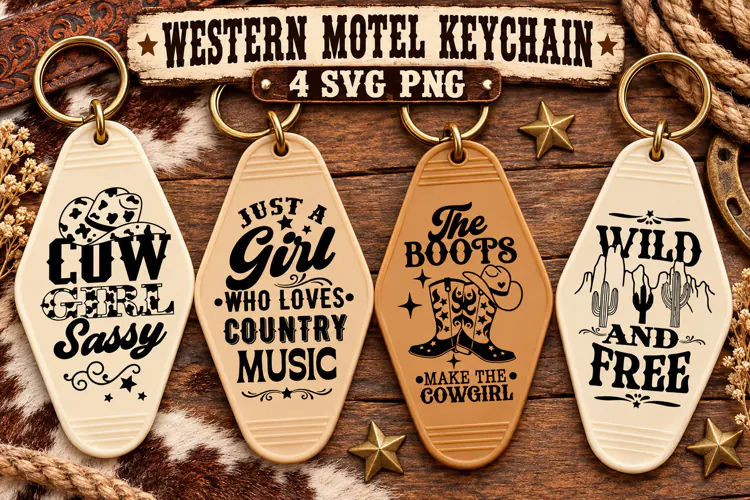 Western Motel Keychain SVG PNG, Sassy Cowgirl Sayings