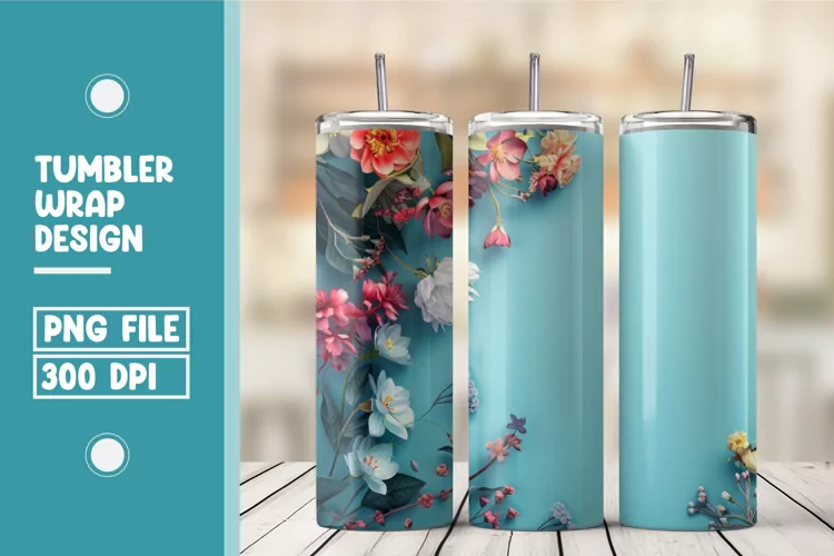 Flower Tumbler Wrap Design