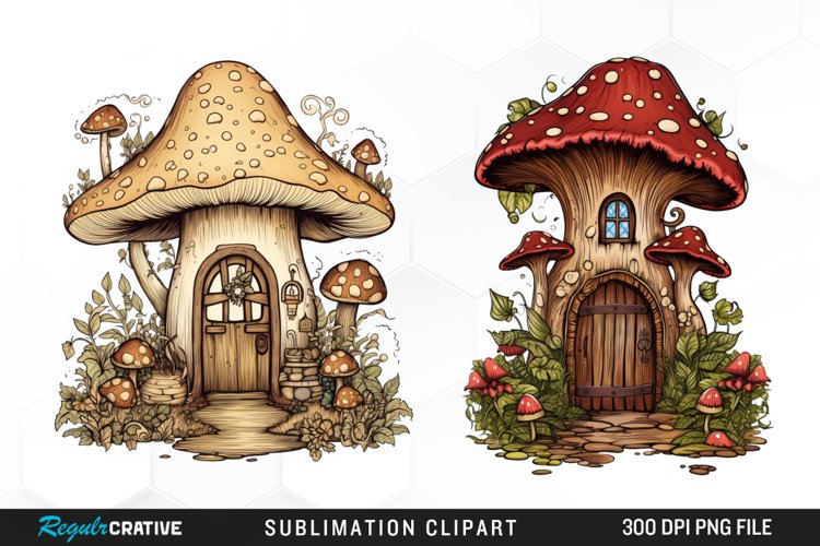 Mushroom Fairy Door Sublimation Art
