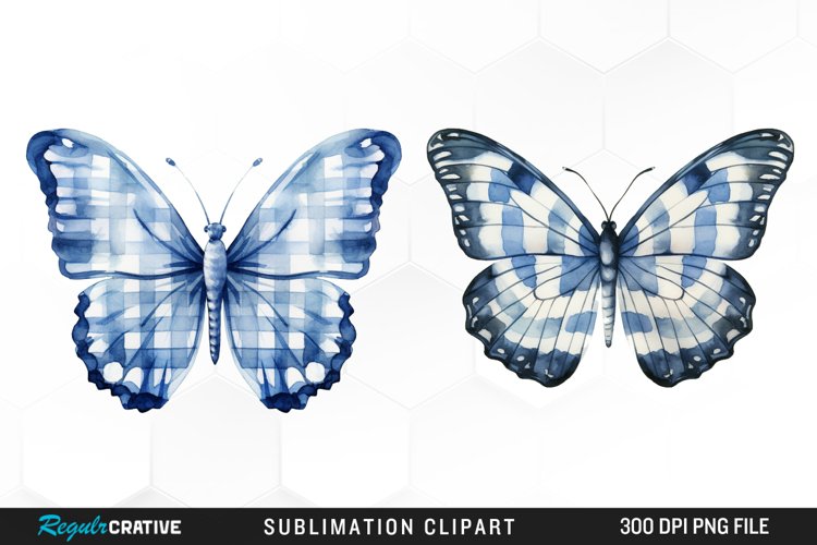 Orange   Black Butterflies Watercolor Clipart