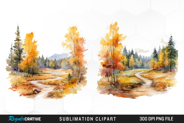 Autumn Landscapes Png Clipart Design example image 1