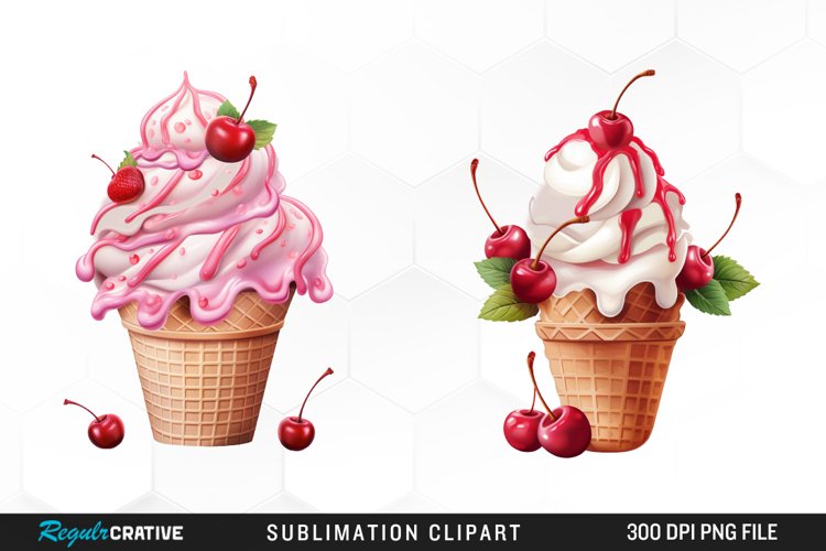 Watercolor Creams Cone PNG Clipart
