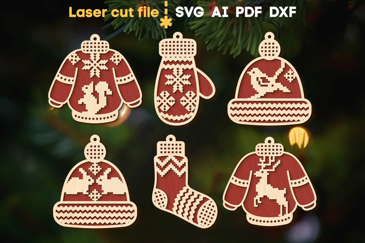 Christmas Tree Toys Bundle SVG laser cut files for Glowforge