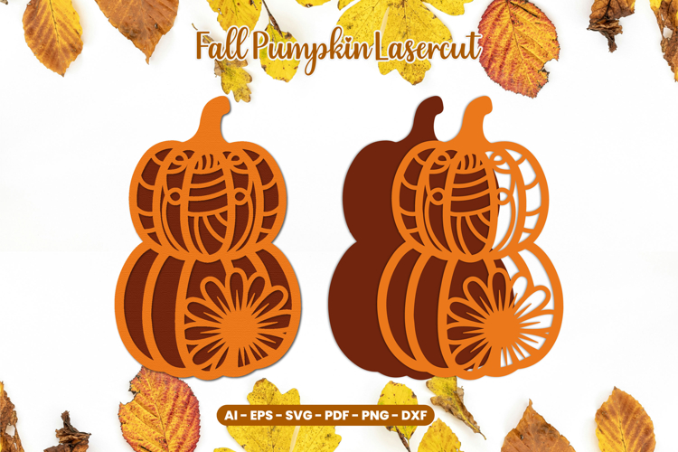 Floral Pumpkin Laser Cut SVG | Fall Autumn Decor