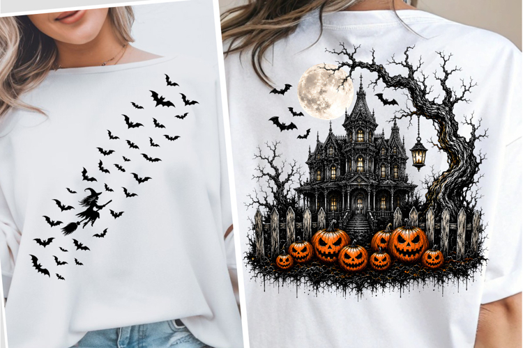 Trendy Haunted House PNG, Trending Halloween PNG, Spooky PNG