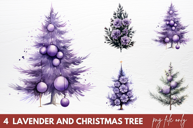 Lavender And Christmas Tree Sublimation PNG