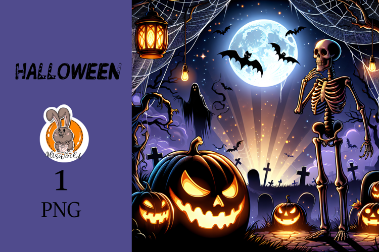 skeleton , halloween, pumpkin