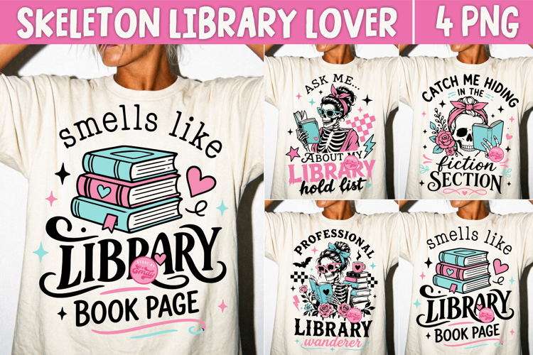 Library Lover Skeleton PNG, Bookworm Humor Reading Club