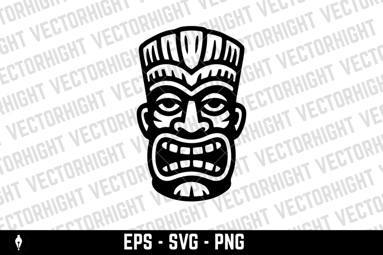 Traditional polynesian tiki idol. Illustration of tribal tik