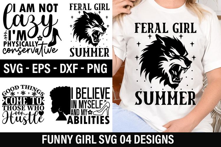 Funny Girl SVG Design - Good things come to those who hustl