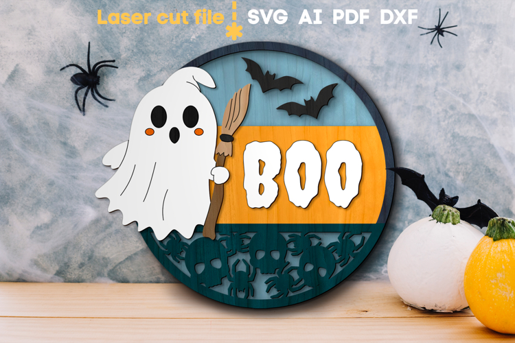 Halloween Ghost SVG laser cut files for Glowforge