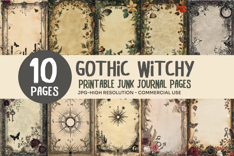 Mushroom Woodland Junk Journal Pages