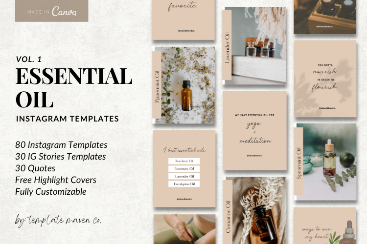Essential Oil Instagram Templates Vol. 1