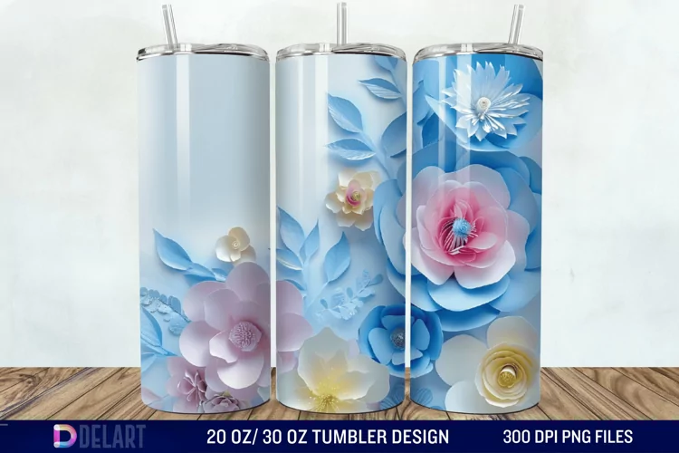 3D Floral Tumbler Wrap