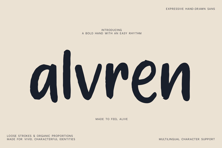 Alvren Expressive Hand Drawn Font example image 1