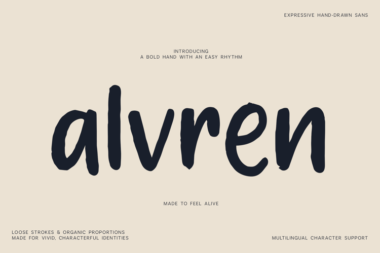 Alvren Expressive Hand Drawn Font