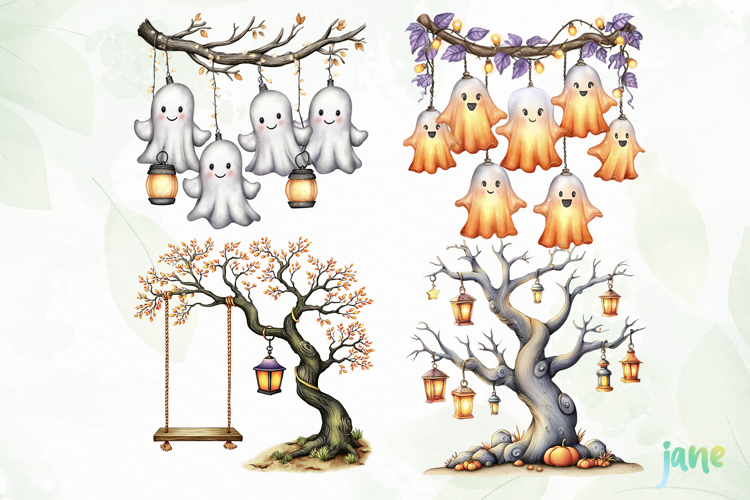 Cute Halloween Fall Sublimation Clipart