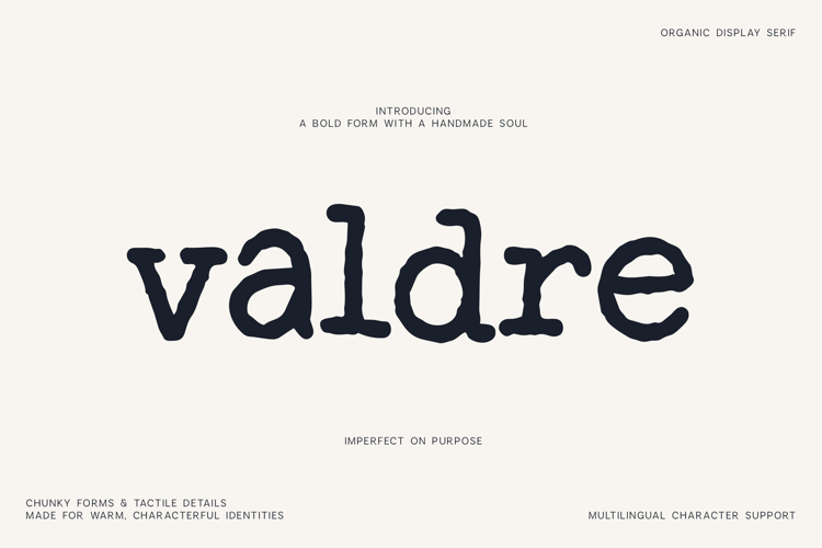 Valdre Handmade Serif Font for Branding
