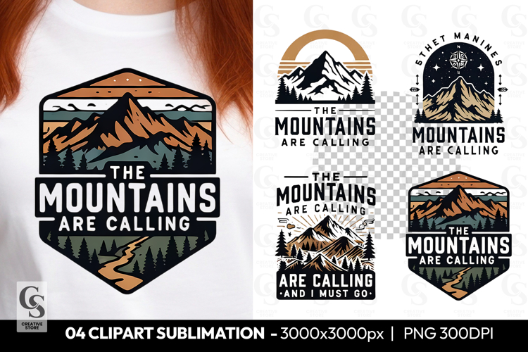 Mountain Adventure Clipart sublimatoin PNG