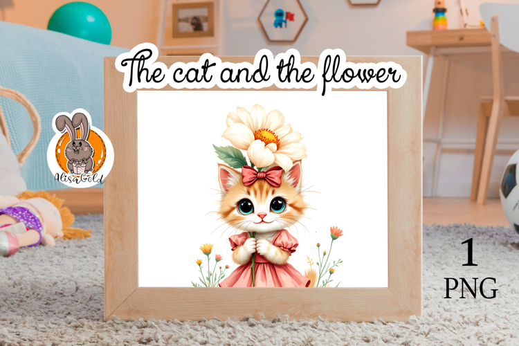 The cat and the flowers