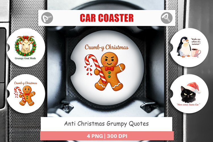 Car Coaster Anti Christmas Grumpy Quotes