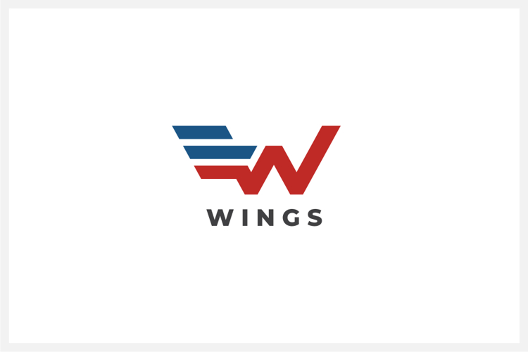 Wings Letter W Logo Design Vector