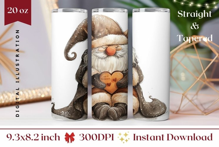Christmas Gnome Tumbler, Cute Christmas Tumbler Sublimation