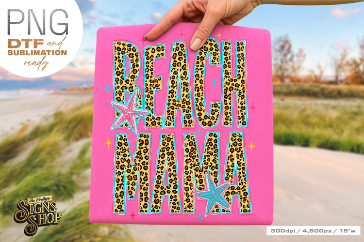 Beach Mama png, Girly Coastal Summer Design