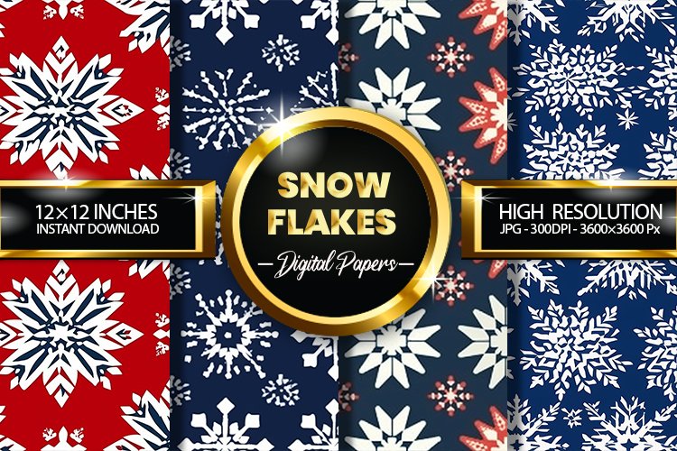 Snowflakes Digital Papers - 04 Variations