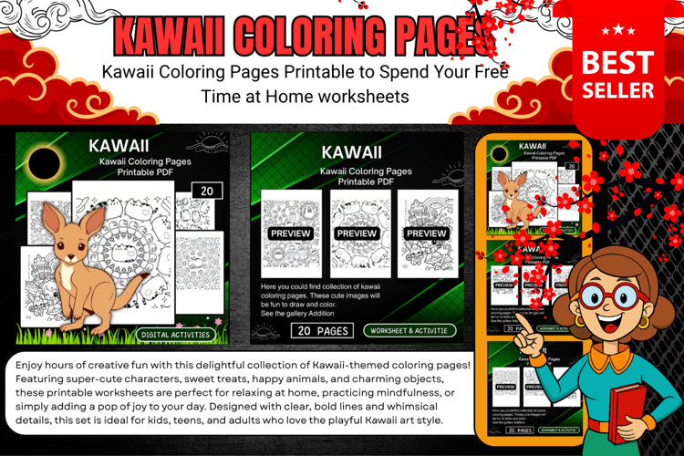 Kawaii Coloring Pages Printable Worksheets Activities school