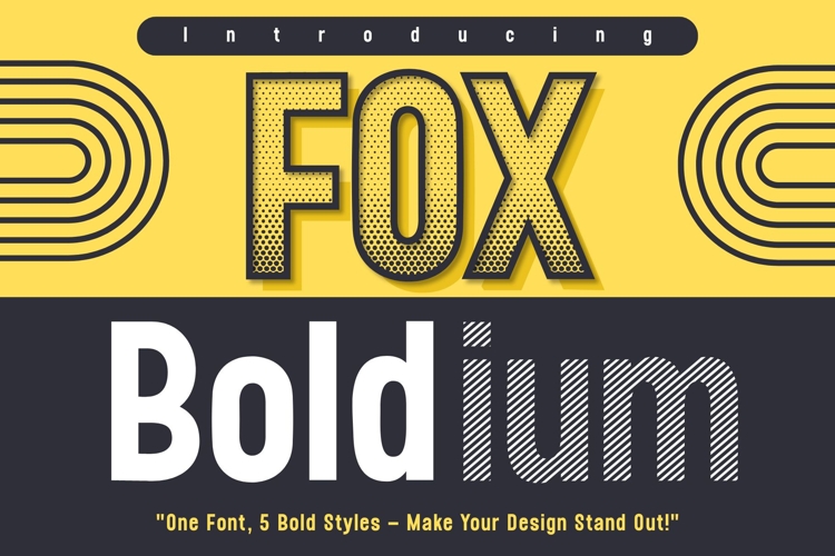 Fox Boldium: 5 Font Styles