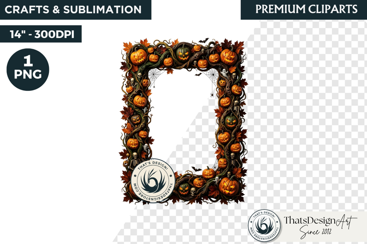 Harvest of Haunts Halloween Gothic Frame PNG Clipart