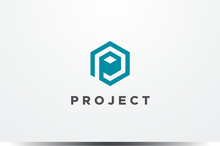 Project - Letter P Hexagon Logo Template