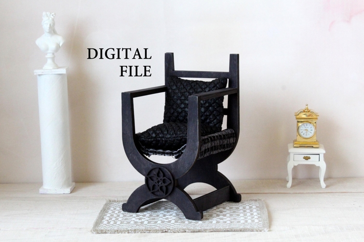 Miniature Tudor chair digital file 1:6 castle furniture