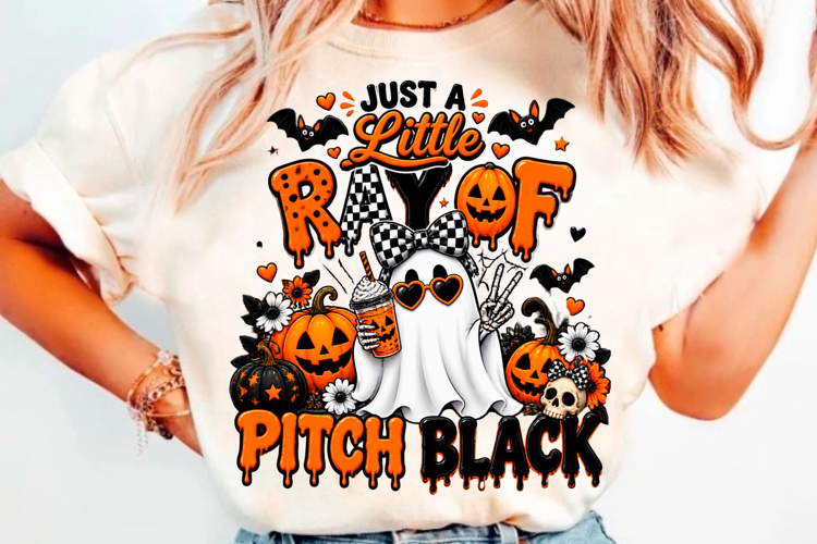 Cute little black cat ghost Halloween t shirt design
