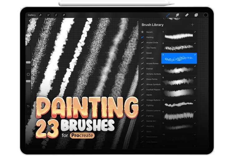 23 True Painting Brushes for Procreate