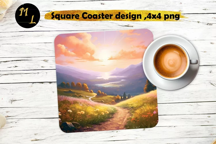 Mountains Coaster design,Mountains Square Coaster