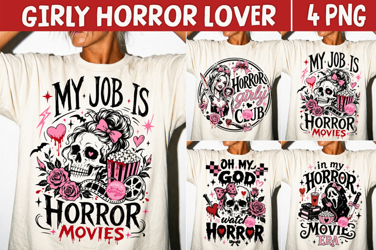 Coquette Girly Horror Lover PNG, Pink Spooky Vibes PNG