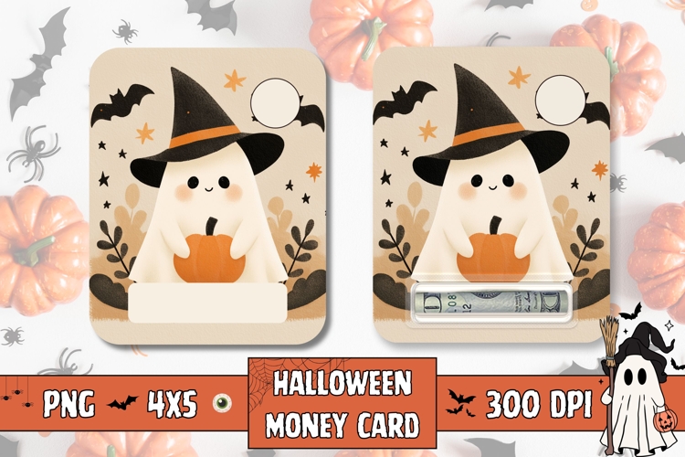 Halloween Ghost Gift Card, Halloween Bats Money Card