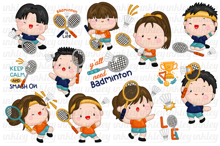 Badminton Clipart - Cute Sports Clip Art