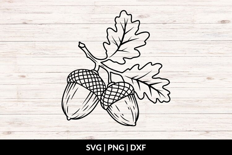 Acorn Branch SVG, Acorn Clipart example image 1