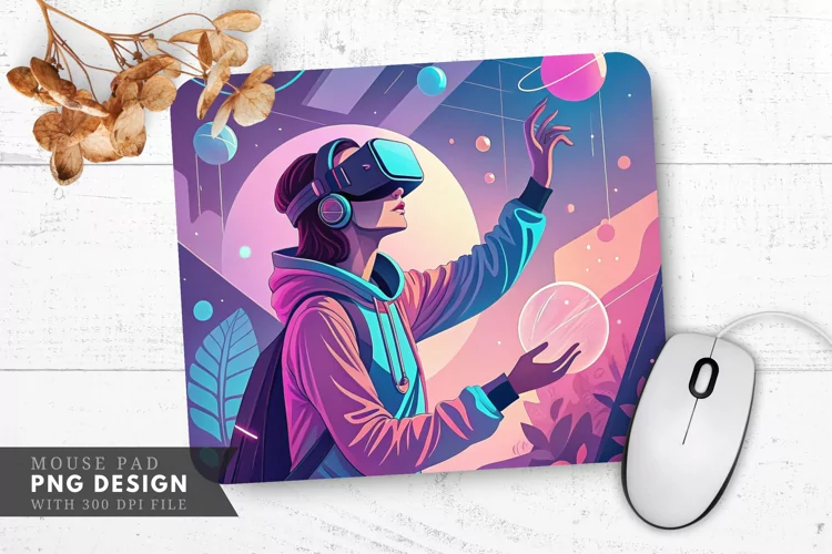 Virtual Reality Adventure Mouse Pad PNG Design